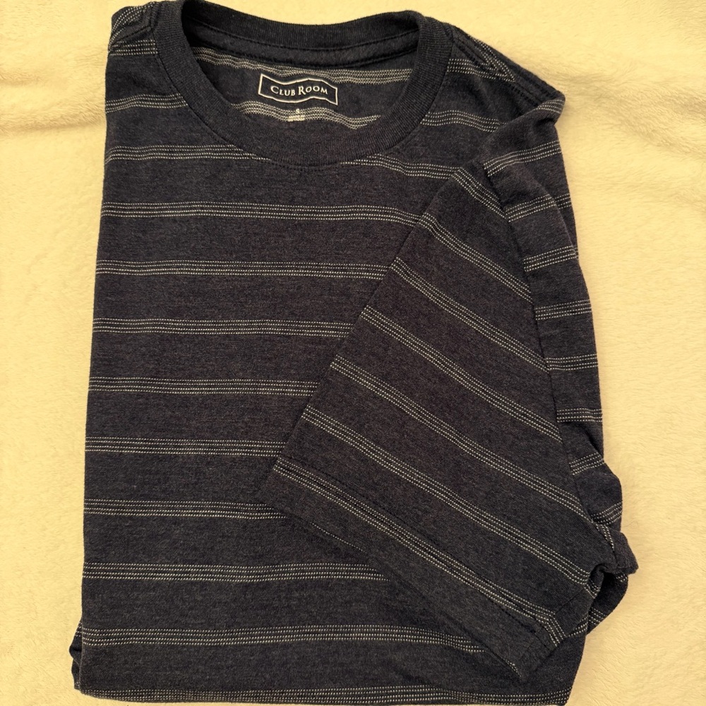 Club Room Men’s Blue white Striped T-shirt S